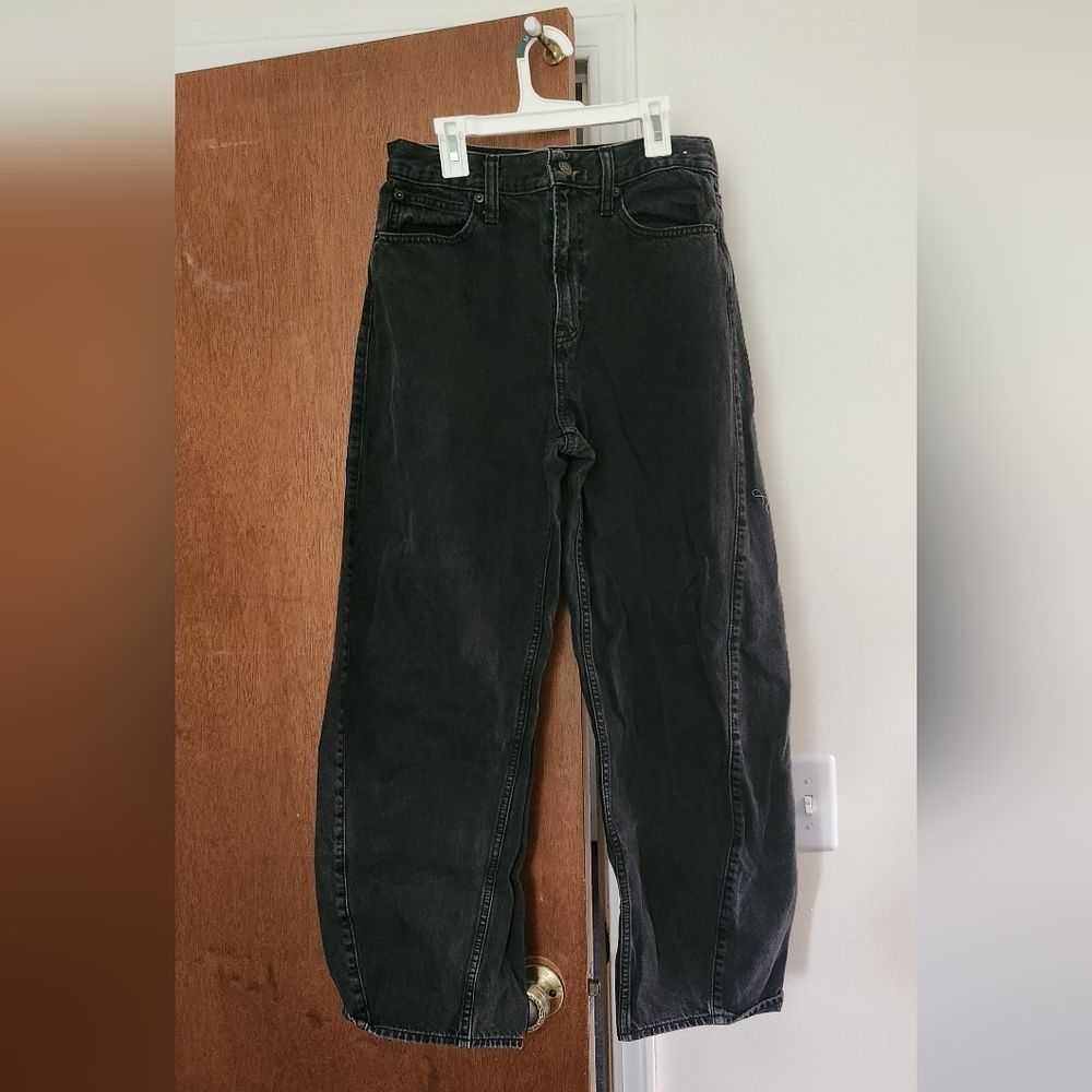 Black Barrel Leg Jeans